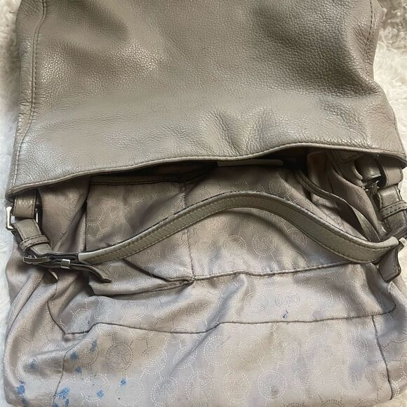 Michael Kors Gray Slouchy Leather Satchel/Shoulder Bag silver tone hardwares. - Picture 11 of 16